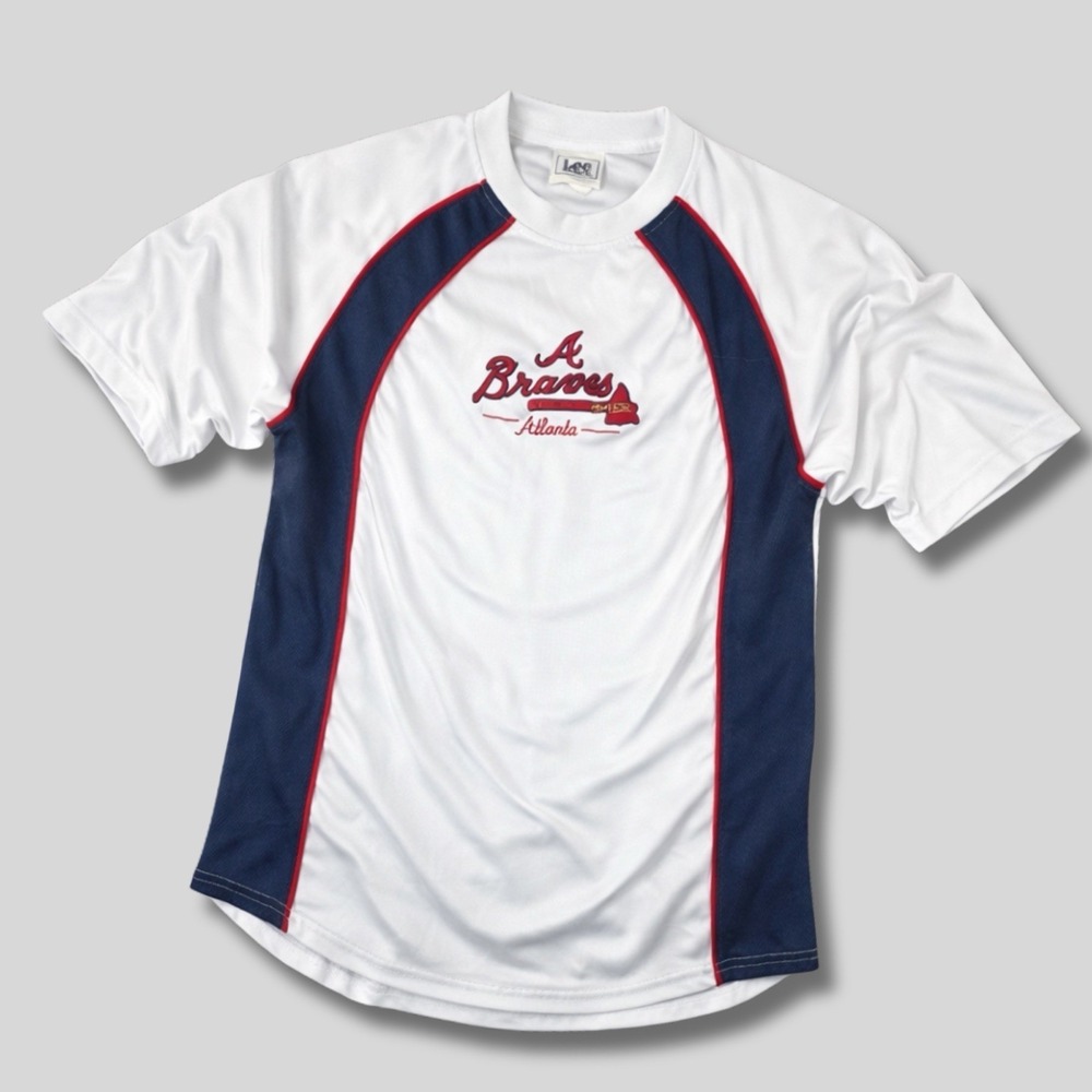 Atlanta Braves Lee Sport T Shirt Mens XL White MLB Baseball Jersey Style - Picture 1 of 8